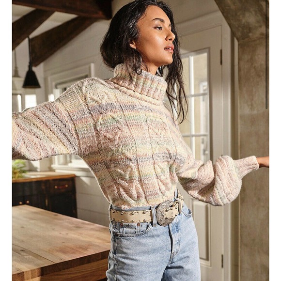 Free People Sweaters - Free People Popsicle Medium Marled Turtleneck Pullover Sweater